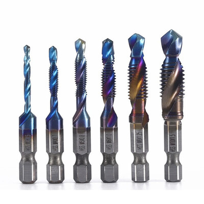 Šešiakampio koto HSS sraigtinis sriegis metrinis sriegio gręžtuvas Sraigtinis staklių junginys M3 M4 M5 M6 M8 M10 Rankiniai įrankiai Metrinis sriegio sriegio gręžtuvas
