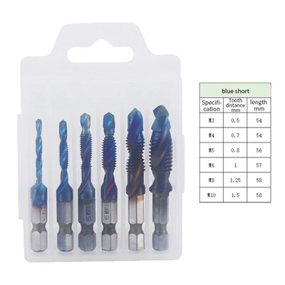 Šešiakampio koto HSS sraigtinis sriegis metrinis sriegio gręžtuvas Sraigtinis staklių junginys M3 M4 M5 M6 M8 M10 Rankiniai įrankiai Metrinis sriegio sriegio gręžtuvas