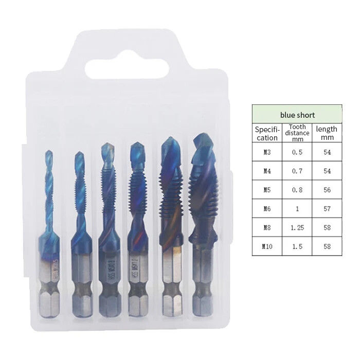 Šešiakampio koto HSS sraigtinis sriegis metrinis sriegio gręžtuvas Sraigtinis staklių junginys M3 M4 M5 M6 M8 M10 Rankiniai įrankiai Metrinis sriegio sriegio gręžtuvas