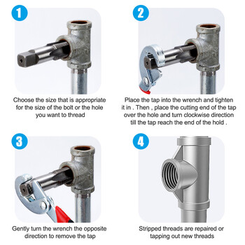 Tap HSS Pipe Tap Z 1/8 1/4 3/8 1/2 Screw Thread Tap Drill for Weiled Thread Repair Hand Threading Tapping Tools