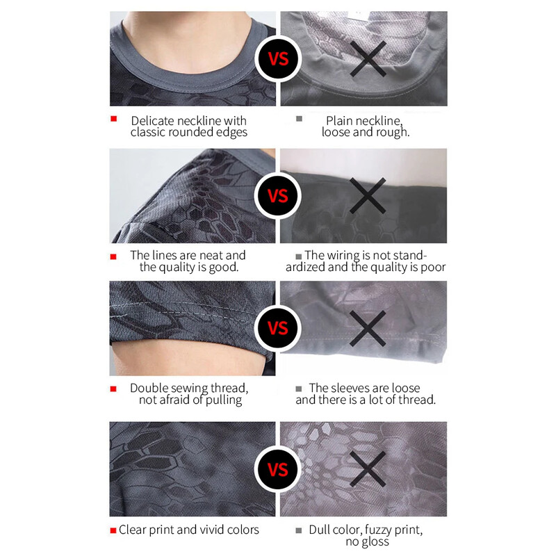 Terepszínű rövid ujjú férfi nyári gyorsan száradó sportpóló kültéri testedzés felsők Taktikai pólók pólók