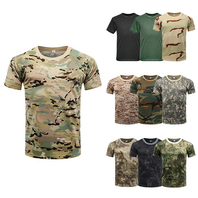 Camouflage 3D T-Shirt Men`s Clothing Outdoor Fashion Casual O-Neck Short Sleeve Summer Street Oversized Outdoor Sport Tees Tops