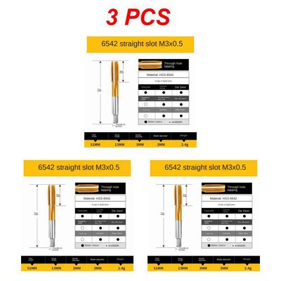 1 ~ 10 bucăți burghiu cu șurub de acoperire din titan M2 M2.5 M3 M3.5 M5 M6 M8 M10 unelte de mână cu filet drept metric pentru robinet