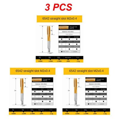 1 ~ 10 bucăți burghiu cu șurub de acoperire din titan M2 M2.5 M3 M3.5 M5 M6 M8 M10 unelte de mână cu filet drept metric pentru robinet