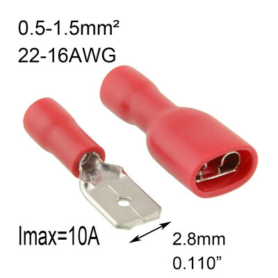 60 gab. Lāpstas spailes vīrišķā savienotāja uzgaļa vadu spailes savienojuma spailes stiepļu gofrēšanas savienotāju sortimentam