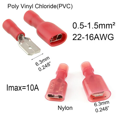 60 gab. Lāpstas spailes vīrišķā savienotāja uzgaļa vadu spailes savienojuma spailes stiepļu gofrēšanas savienotāju sortimentam