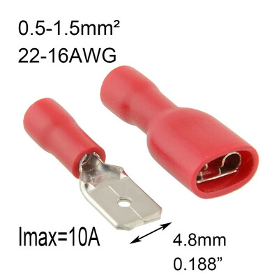 60 gab. Lāpstas spailes vīrišķā savienotāja uzgaļa vadu spailes savienojuma spailes stiepļu gofrēšanas savienotāju sortimentam