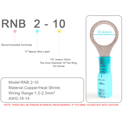 25 gab. Siltuma saraušanās RV gredzenu izolēti spailes Vadu kabeļu savienotāji Elektrisko vadu presēšanas spailes