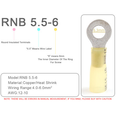 25 gab. Siltuma saraušanās RV gredzenu izolēti spailes Vadu kabeļu savienotāji Elektrisko vadu presēšanas spailes