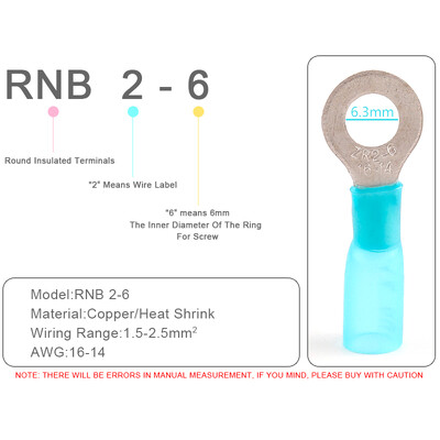 25 gab. Siltuma saraušanās RV gredzenu izolēti spailes Vadu kabeļu savienotāji Elektrisko vadu presēšanas spailes