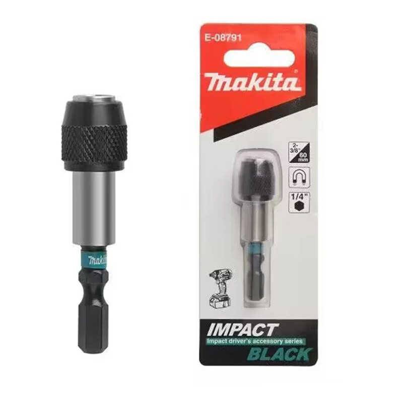Makita E-08791 triecienmelns magnētisko uzgaļu turētājs 60 MM 1/4 collu sešstūra roktura magnētiskās uzmavas piedziņas uzgaļa instrumenta piederumu adapteris