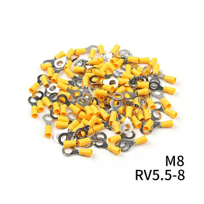 10/50/100PCS Κίτρινος δακτύλιος 4-6MM μονωμένος σύνδεσμος καλωδίου Ακροδέκτης ηλεκτρικού πρεσαρίσματος Καλώδιο 12-10AWG Υποδοχές πτύχωσης ήχου αυτοκινήτου