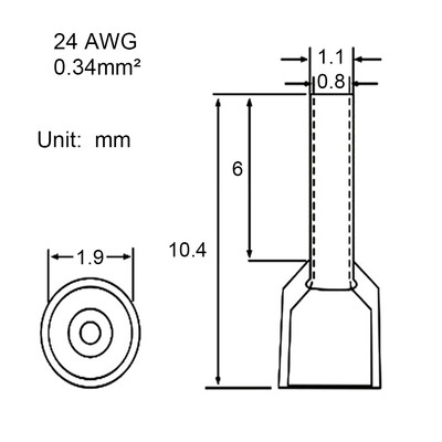 100 buc. Accesorii mașini Terminale Conector de sârmă electrică Conectori de sertizare Conector de terminale Capetul cablului Crimps Ferulă izolată