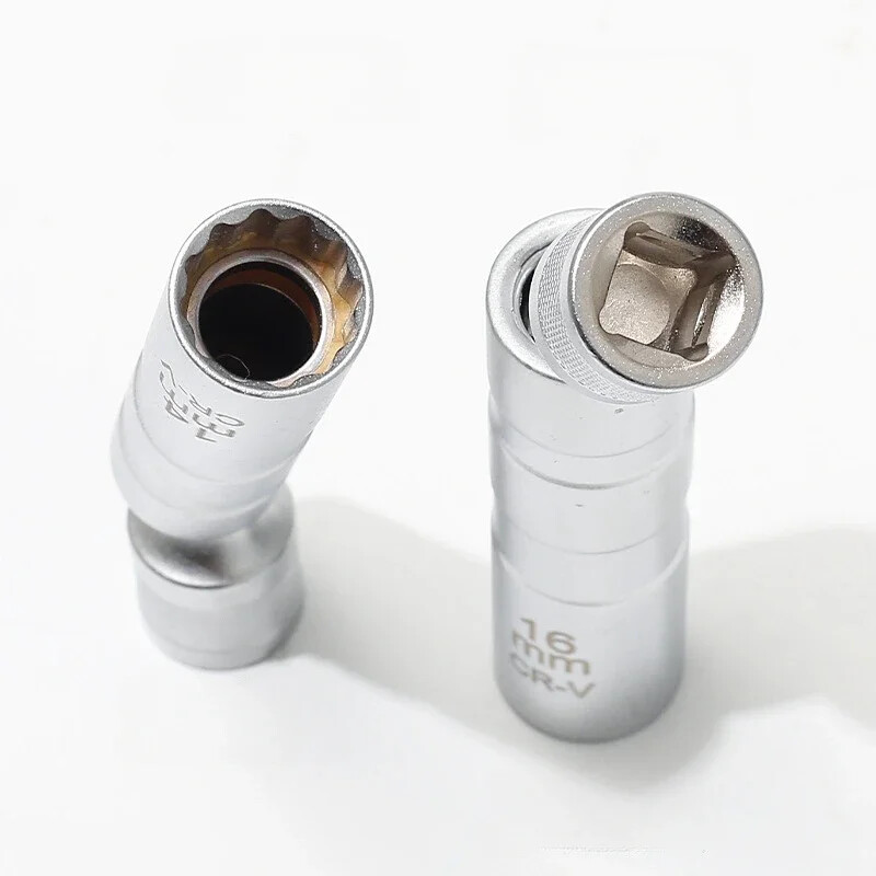 Adapter za utičnicu za svjećicu 14 mm 16 mm Komplet univerzalnog zgloba s magnetskom fleksibilnom utičnicom Tanak zid 3/8" Drive Alat za popravak automobila