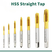 Τρυπάνι βρύσης με βίδα επίστρωση τιτανίου HSS M2 M2.5 M3 M3.5 M4 M5 M6 M8 M10 M12 Εργαλεία χειρός με σπειρώματα ευθύγραμμου αυλού