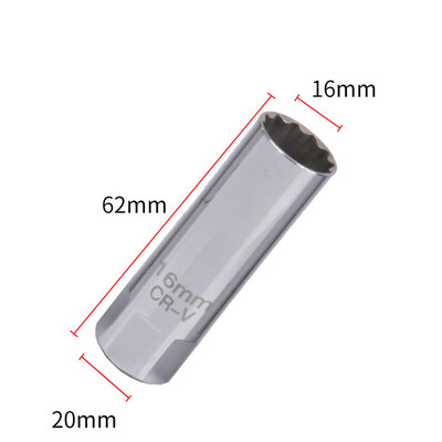 3/8 palcový 12-bodový kľúč na zapaľovacie sviečky s magnetickým uhlom, 14/16 mm adaptér na kľúč z ocele CR-V, nástroj na opravu a demontáž auta