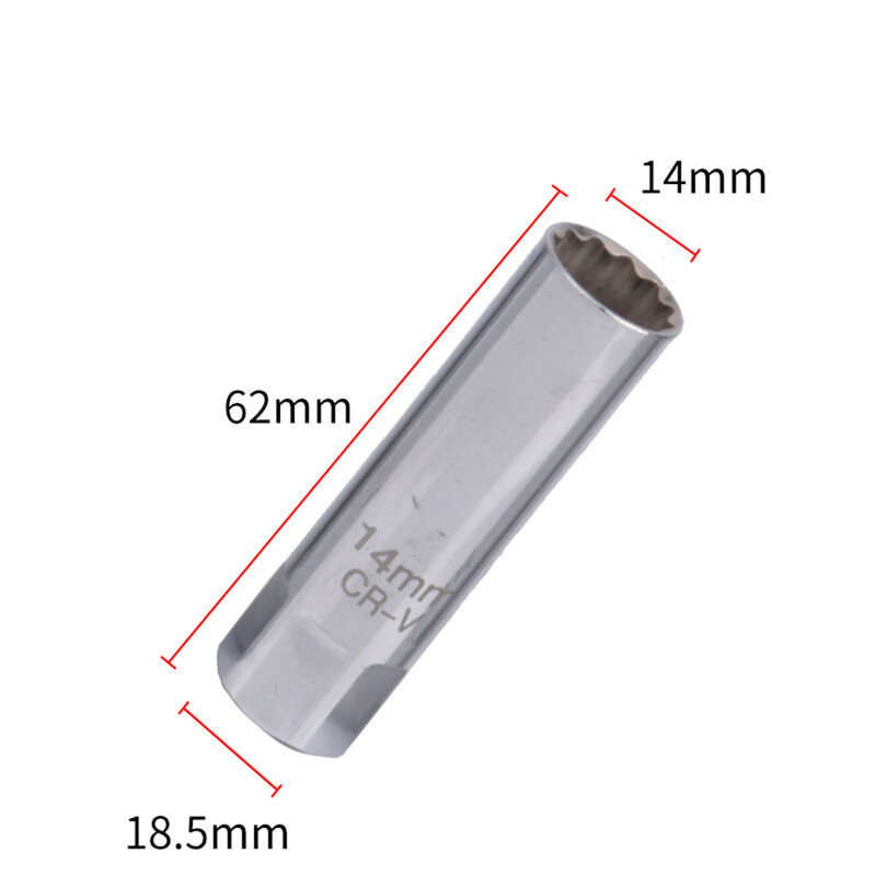 3/8 palcový 12-bodový kľúč na zapaľovacie sviečky s magnetickým uhlom, 14/16 mm adaptér na kľúč z ocele CR-V, nástroj na opravu a demontáž auta