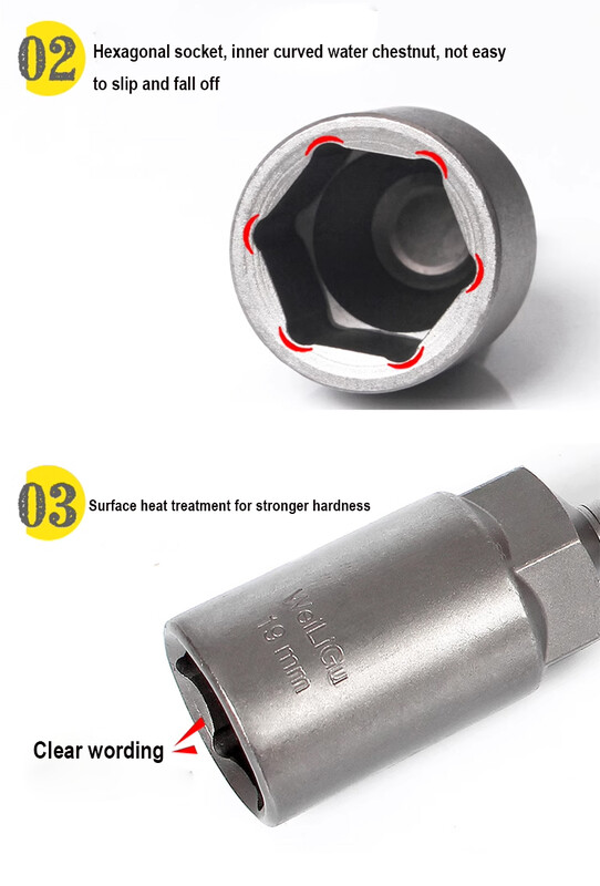 1 ks 200 mm dlhá sada metrických kľúčov s vnútorným šesťhranom 5,5 mm - 19 mm, adaptér, vrták 1/4', stopka 6,35 mm, šesťhranná matica, nástroj na skrutky s vnútorným šesťhranom