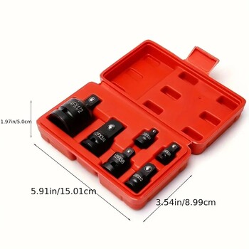 6Pcs Socket Converter Adapter Set for Handheld Tools Reducer Adapter 1/4 1/2 3/8 3/4 for Auto Bike Workshop Repair Tool with Box