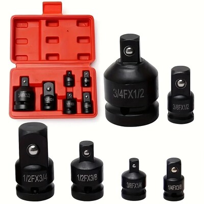 6Pcs Socket Converter Adapter Set for Handheld Tools Adapter Reducer 1/4 1/2 3/8 3/4 for Auto Bike Workshop Repair Tool With Box