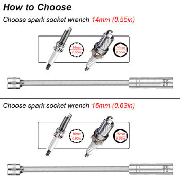 Магнитна гнездо за запалителна свещ Адаптер за гаечен ключ Въртящ се дълъг удължител Инсталиране Смяна Ремонтен комплект Въртящ момент Премахване на инструмент за отстраняване