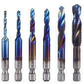 Coadă hexagonală placată cu titan HSS Filet metric Burghii cu robinet Compus pentru mașină cu șuruburi M3 M4 M5 M6 M8 M10 Unelte de mână