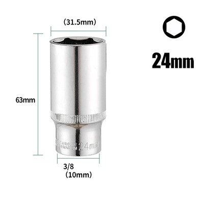 1buc 8-24mm mm Adaptor priză adâncime 3/8" cheie hexagonală cap cu clichet priză hexagonală duză piuliță șurub burghiu instrument manual