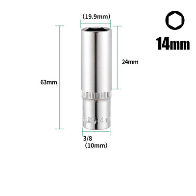 1buc 8-24mm mm Adaptor priză adâncime 3/8" cheie hexagonală cap cu clichet priză hexagonală duză piuliță șurub burghiu instrument manual