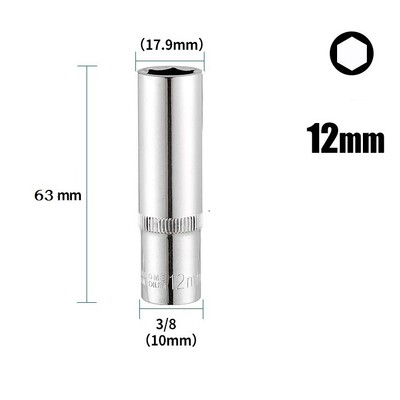 1buc 8-24mm mm Adaptor priză adâncime 3/8" cheie hexagonală cap cu clichet priză hexagonală duză piuliță șurub burghiu instrument manual