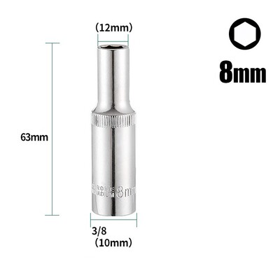 1buc 8-24mm mm Adaptor priză adâncime 3/8" cheie hexagonală cap cu clichet priză hexagonală duză piuliță șurub burghiu instrument manual