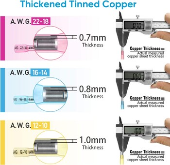 120Pcs Heat Shrink Wire Connectors, Αδιάβροχα Automotive Marine Electrical Terminals Crimp Connector Ring Fork Spade Splices