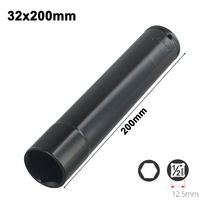 200 mm adâncime cheie hexagonală cu cap 1/2" Adaptor de antrenare extra lungă cheie hexagonală cu impact unealta de mână 14-32mm