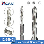 XCAN 1/4 Hex Shank Composite Tap 12-24 NC HSS βύσμα βρύσης μηχανής Εργαλεία διάτρησης σπειρώματος σπειροειδούς σημείου