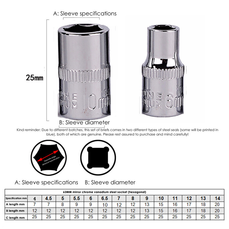 Set de prize cu antrenare 1/4" 6 puncte, prizele scurte/lungi adânci, set de chei cu tubula CRV, cu clichet, Adaptor de cap pentru cheie cuplată