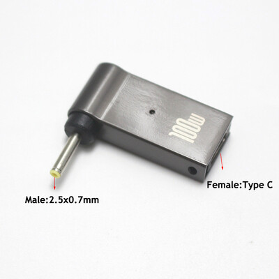 1 gab 100 W 5,5 7,9 4,0 2,5 6,5 mm līdzstrāvas uz USB tipa C ātrās uzlādes adaptera spraudņa savienotājs Universāls USB C klēpjdatora lādētāja pārveidotājs