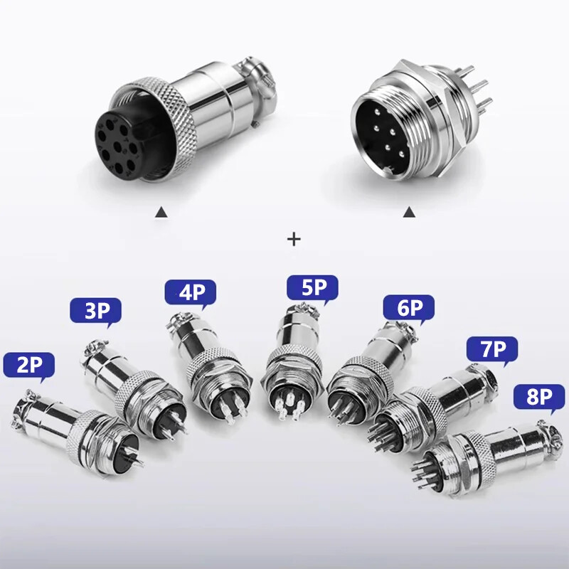 5gab GX12 aviācijas savienotājs 2 3 4 5 6 7 kontaktu vīrišķais M12 savienotājs Aviatora spraudņa ligzda
