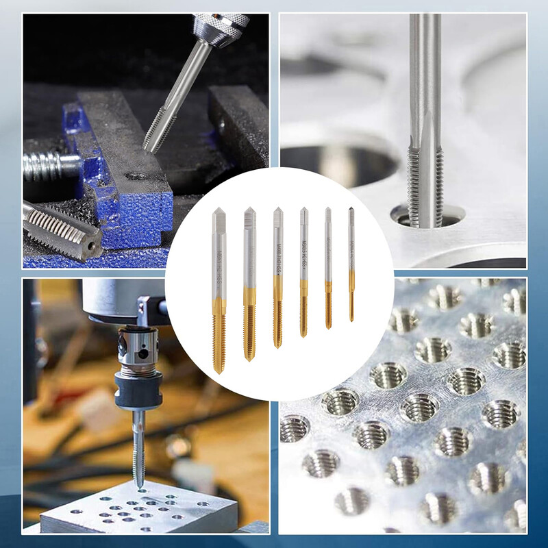 Μετρικό τρυπάνι με σπειρώματα με επίστρωση τιτανίου HSS Straigh Flute Μηχάνημα σπειρώματος με δεξιό κοχλία Tap M2 M2.5 M3 M4 M5 M6 Εργαλείο χειρός
