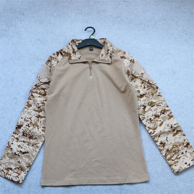 Vanjska kamuflažna majica dugih rukava s više džepova, samostojeći ovratnik, rastezljivo odijelo u obliku žabe