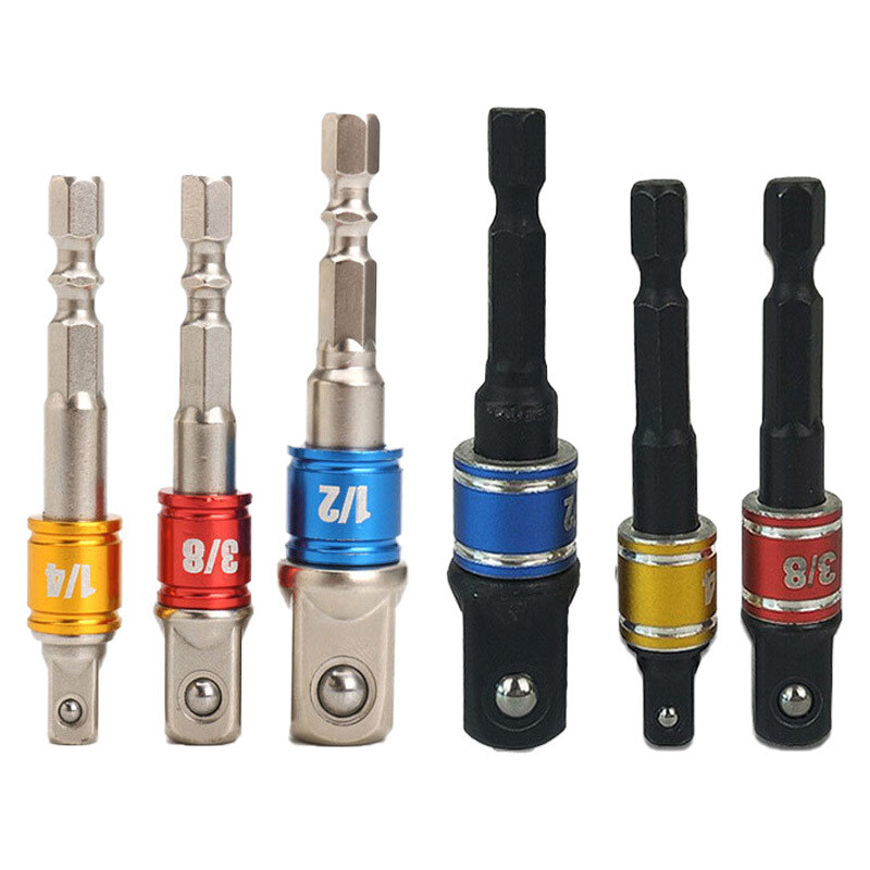 Biele de legătură cu manșon universal, 3 bucăți, AD, biele de legătură AD, Adaptor de priză, Biți de extensie 1/4 3/8 1/2 Biți pătrați cu tijă hexagonală