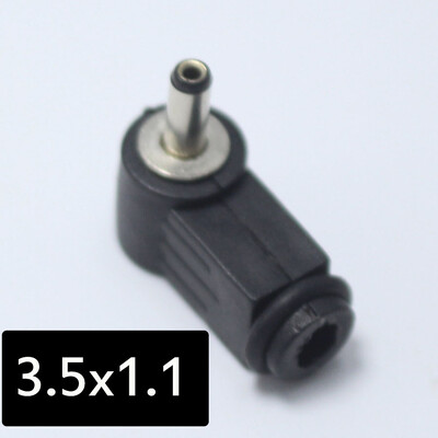2 ks samčích konektorov DC, uhlových 90 stupňov, tvaru L, plastových, 5,5*2,5 5,5*2,1 4,8*1,7 4,0*1,7 3,5*1,35 3,5*1,1 2,5*0,7 mm