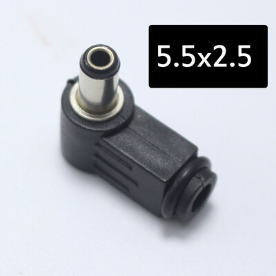 2 ks samčích konektorov DC, uhlových 90 stupňov, tvaru L, plastových, 5,5*2,5 5,5*2,1 4,8*1,7 4,0*1,7 3,5*1,35 3,5*1,1 2,5*0,7 mm