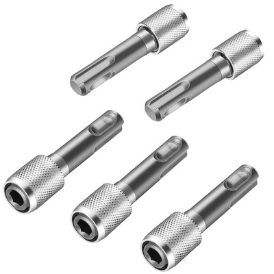 5KOM SDS-Plus adapter za steznu glavu, SDS Plus adapter za bitove na čelični držač za svrdla od 1/4 inča 6,35 mm šesterokutnog nastavka, svrdlo
