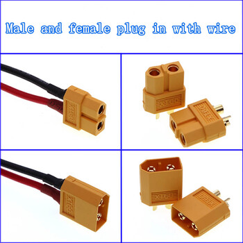 XT60 Connector Καλώδια μετατροπής 10cm 20cm 30cm 50cm 1m Υψηλού ρεύματος Αρσενικό / Θηλυκό Βύσμα προέκτασης Καλωδίου Μόλυβδος σιλικόνης 12AWG