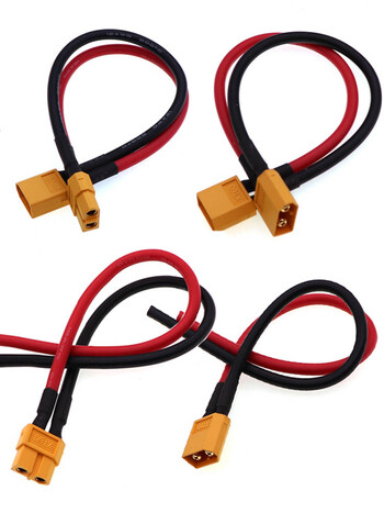 XT60 Connector Καλώδια μετατροπής 10cm 20cm 30cm 50cm 1m Υψηλού ρεύματος Αρσενικό / Θηλυκό Βύσμα προέκτασης Καλωδίου Μόλυβδος σιλικόνης 12AWG