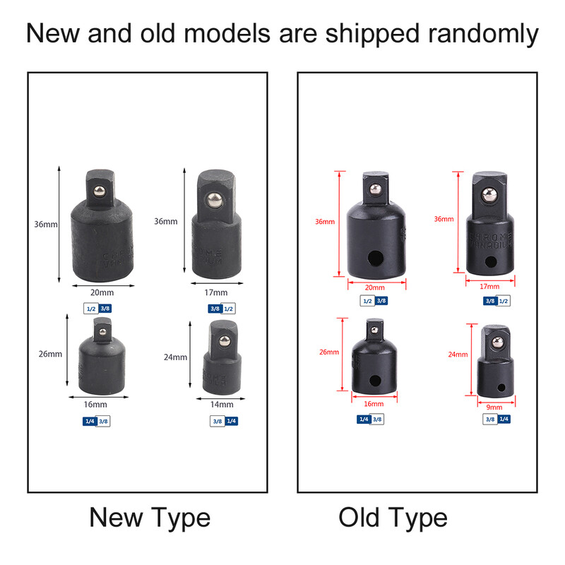 Set de convertizor de șurubelnițe prize 1/2" 3/8" 1/4" Adaptoare pentru chei tubulare Adaptor de priză Reductor de priză Instrument de driver pentru priză