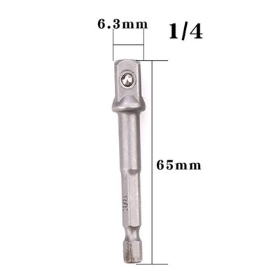 1/4 vnt gręžimo lizdo adapteris chromo-vanadžio plieno 1/4 colio šešiakampis kotas į kvadratinį lizdą, gręžimo antgalio strypas 25/30/50/65 mm įrankiai