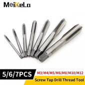 Meikela 5/6/7 buc Filet Tap HSS Masina Dop Tap Metric Surub Tap Foraj Filet Instrument M3 M4 M5 M6 M8 M10 M12 Unelte de mana