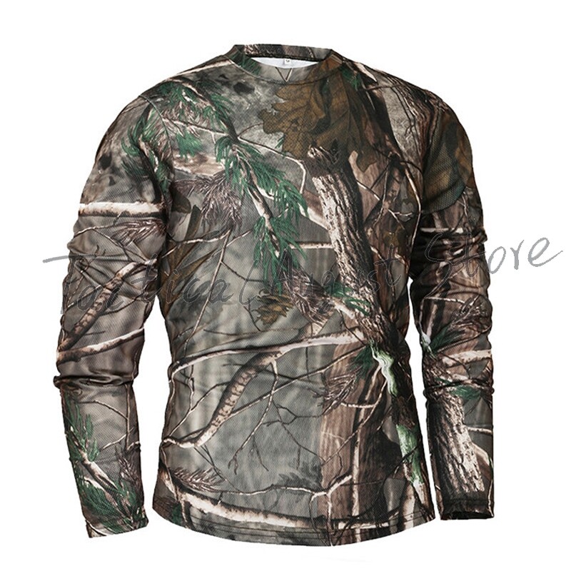 Taktičke majice dugih rukava Majice s okruglim izrezom Puloveri 5 boja 6 veličina Kamuflažna boja Poliester Brzo sušenje