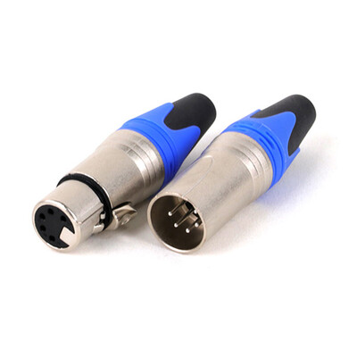 2 gab./1 komplekts XLR kabeļa savienotājs, 5 kontaktu XLR spraudnis vai ligzdas adapteris mikrofonam/MIC, cinka sakausējuma korpuss + vara kontakts