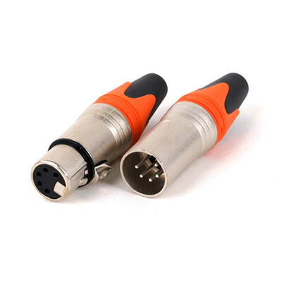 2 gab./1 komplekts XLR kabeļa savienotājs, 5 kontaktu XLR spraudnis vai ligzdas adapteris mikrofonam/MIC, cinka sakausējuma korpuss + vara kontakts